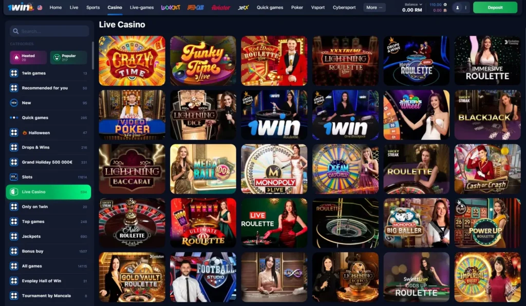 Live dealer games in 1WIN Online Casino
