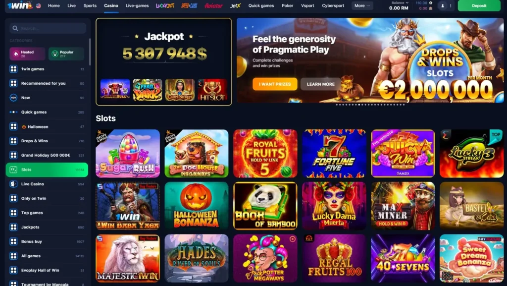 Online slots in 1WIN Casino