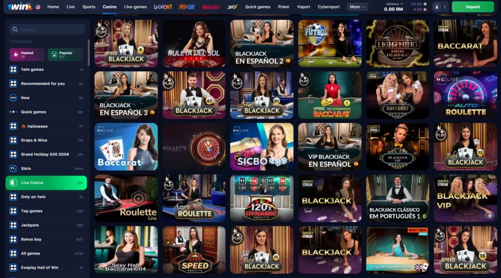 1WIN Casino live dealer games