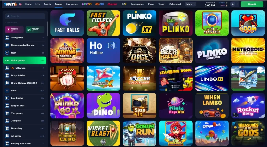 Instant games in 1WIN Online Casino