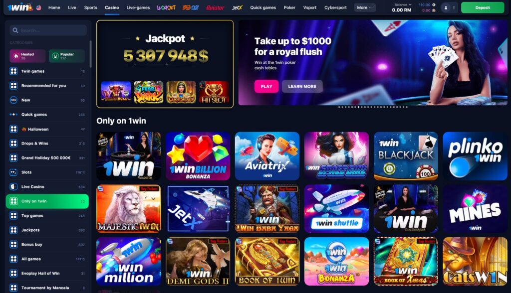 Unique games in 1WIN Online Casino