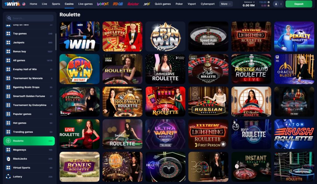1WIN Online Casino roulette games