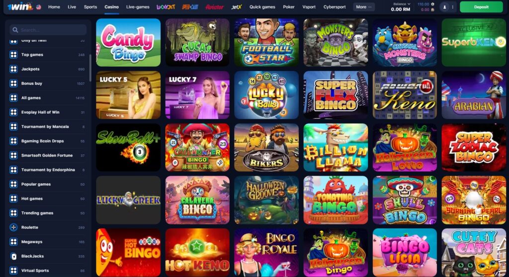 Online lotteries in 1WIN Casino